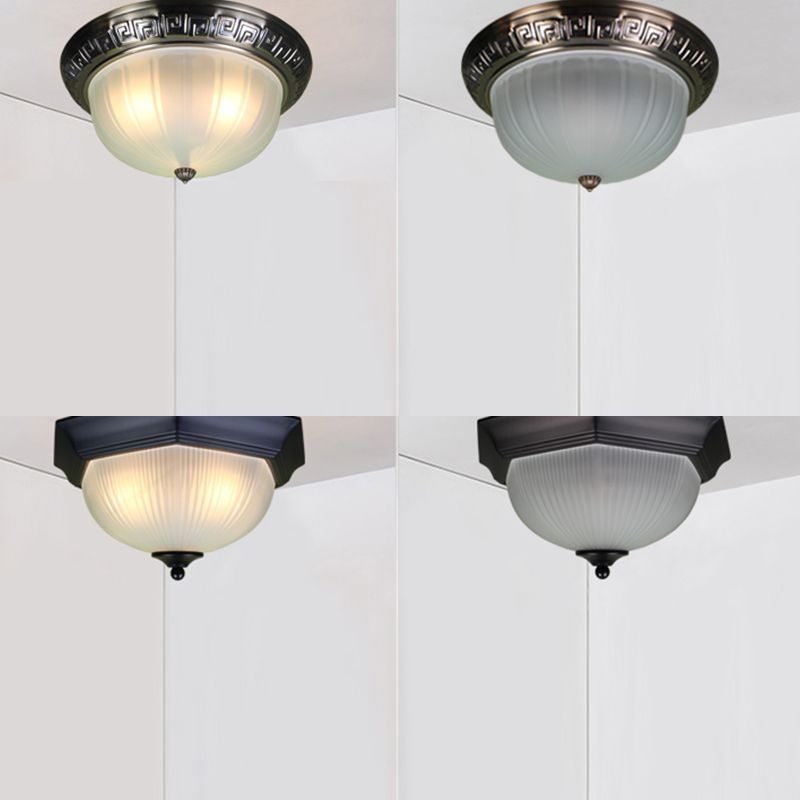 3 Heads Glass Ceiling Light Classical Dining Room Ceiling Mount Lighting
