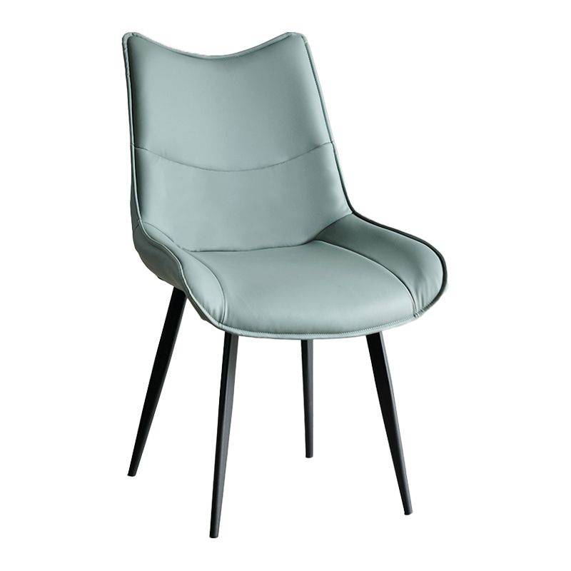 Silla de comedor estilo moderno Sillas laterales sin brazos de cocina con patas de metal