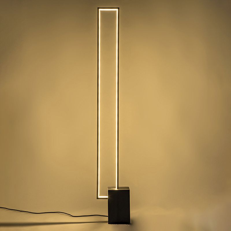 Metal Square Shape Floor Light Modern Style Single Light Floor Light Fixtures