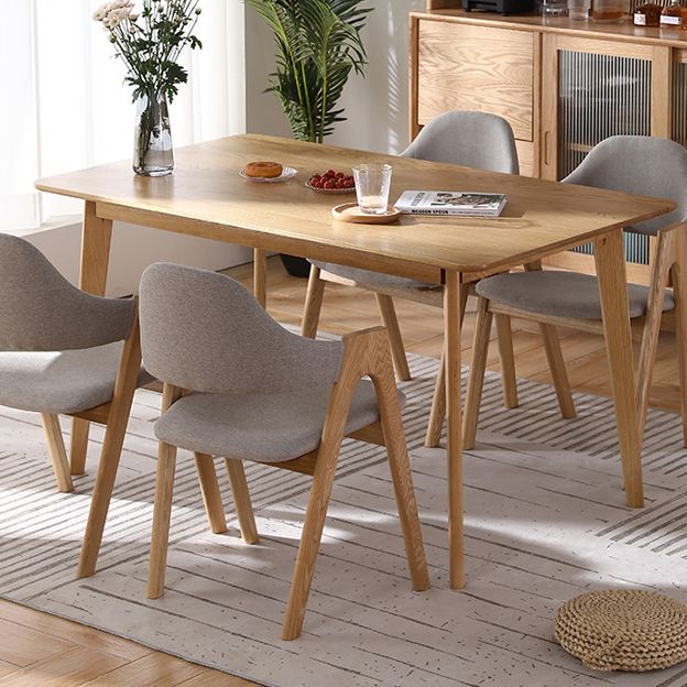 Mesa de comedor rectangular colección de comedor de madera maciza con 4 pies
