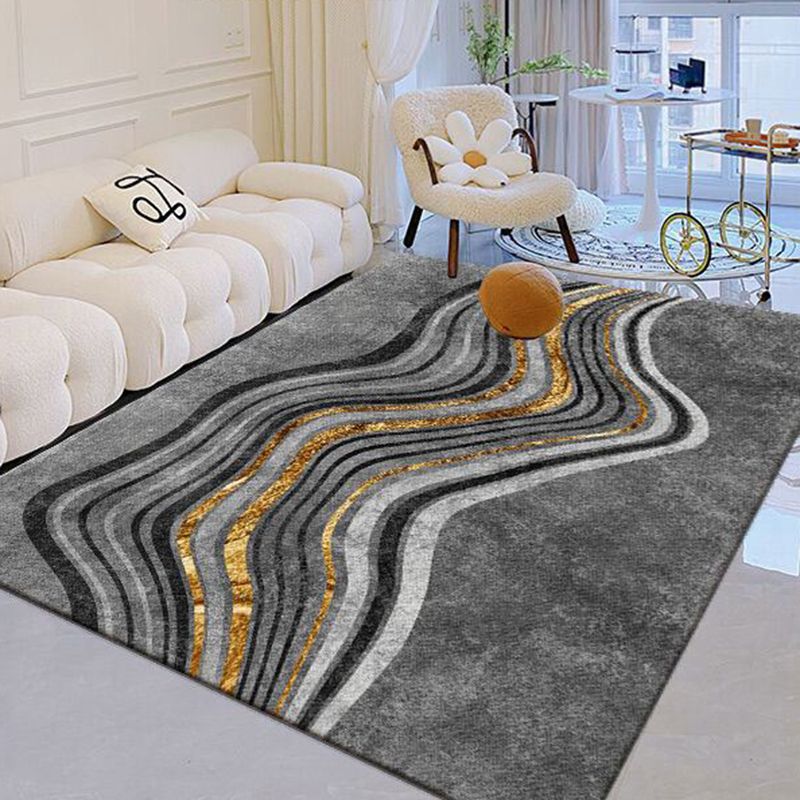 Blauw modern tapijt kleurblok polyester gebied tapijt vlekbestendig vloerkleed voor woningdecoratie