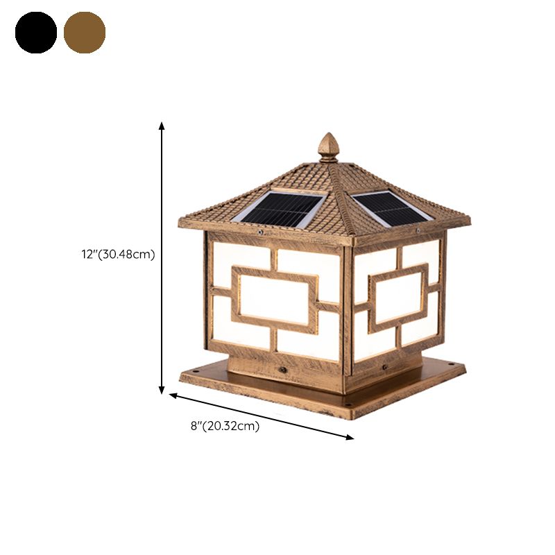 Modern Pillar Lighting Fixture Minimalist LED Solar Lamp for Backyard