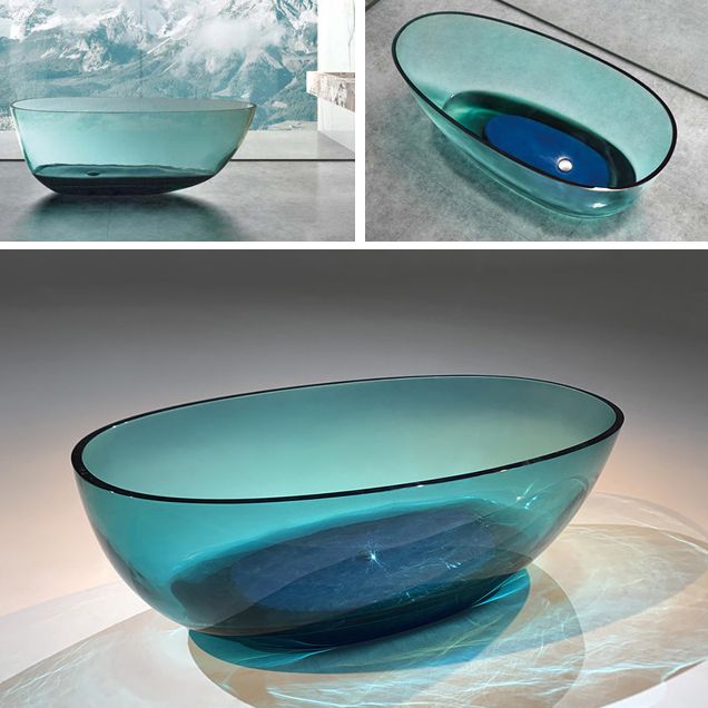 Modern Soaking Freestanding Tub Colorful Oval Bathtub for Home