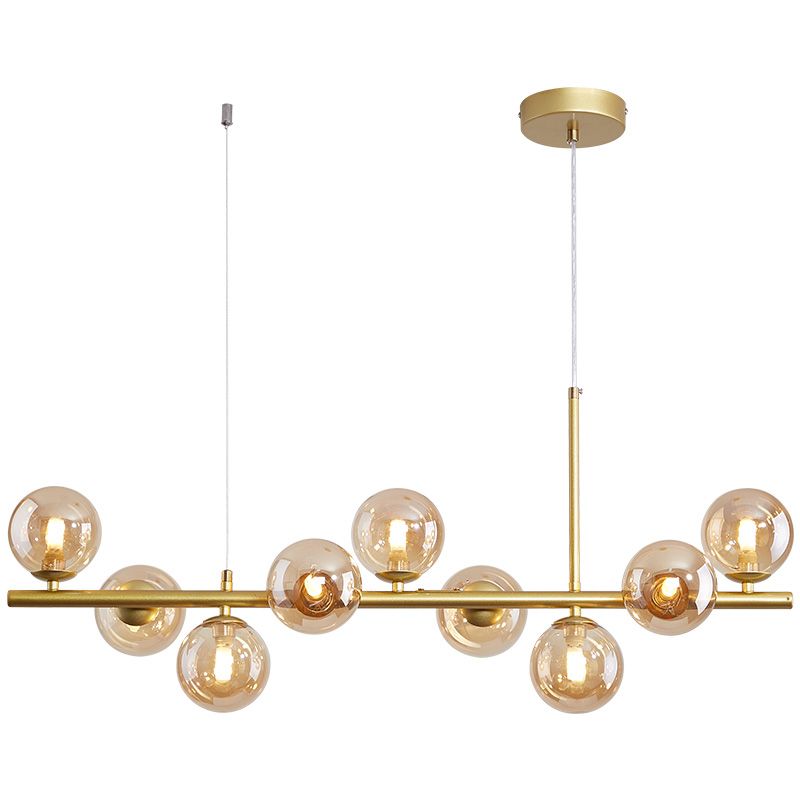 Modern Style Spherical Shape Island Lights Clear Glass Island Lighting