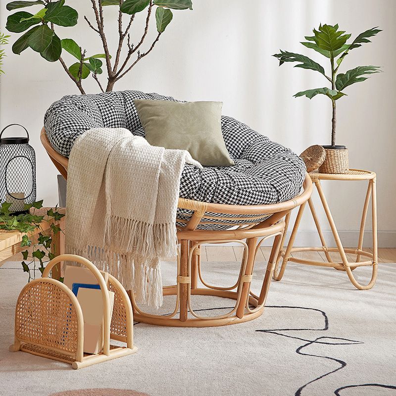 Linen Rattan Chair 27.5" H  Arms Included Chair for Living Room