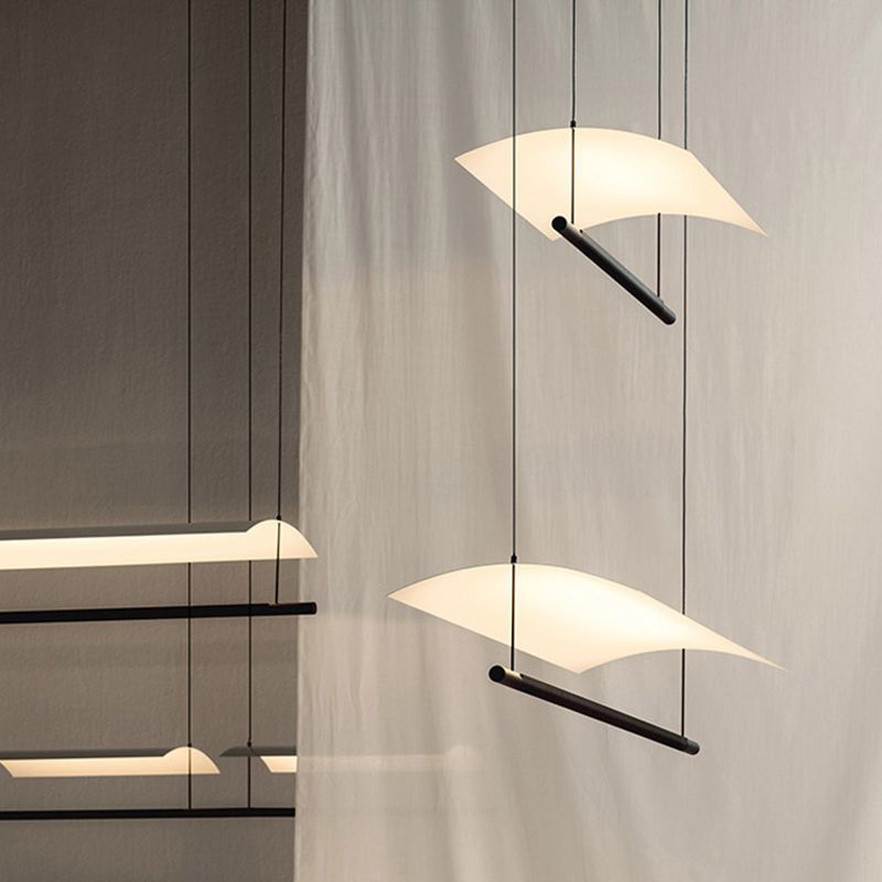 Moderne Geometry Island Leuchte weiße LED -Restaurant Hanging Lampe