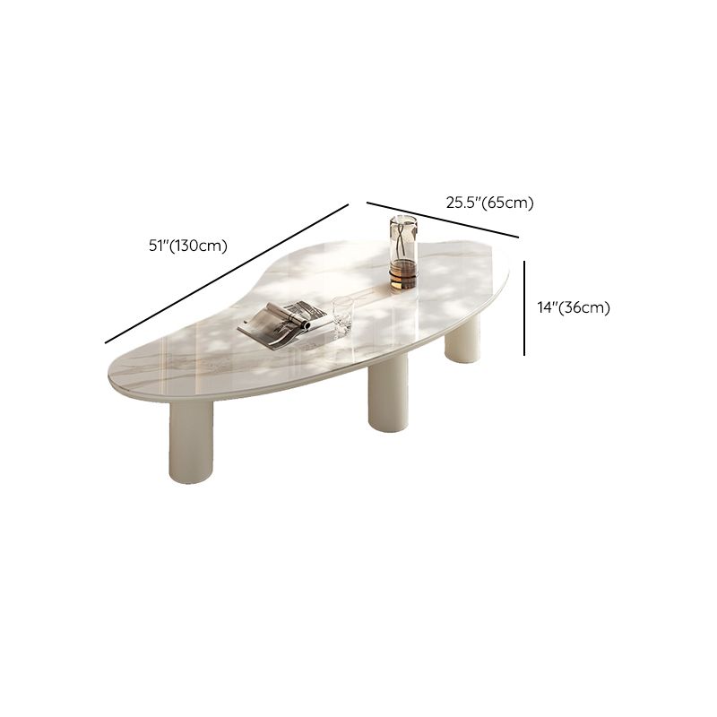 No Distressing Single Coffee Table Slate Free-Form White Coffee Table