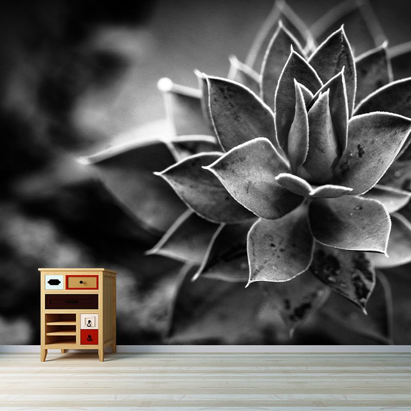 Green Plant Mural Wallpaper for Dining Room Reading Room, Custom Size Available