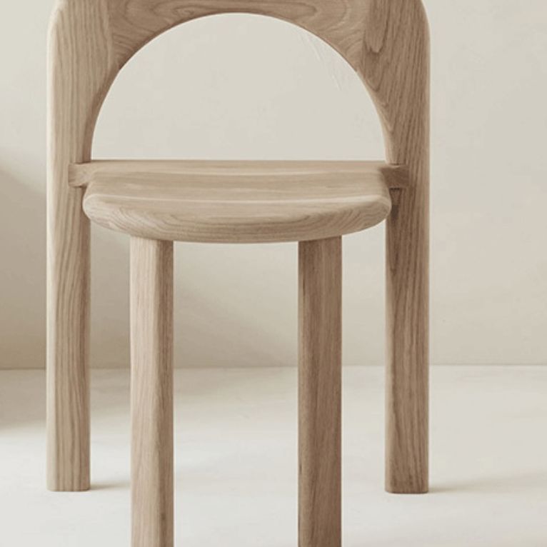 Indoor Stackable Dining Side Chair Solid Wood Oak Solid Wood Open Back Dining Side Chair