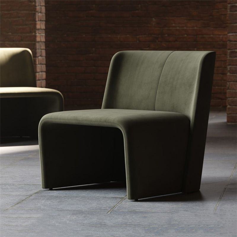 Solid Colo Contemporary Accent Chair Sled Velvet Accent Room Chair