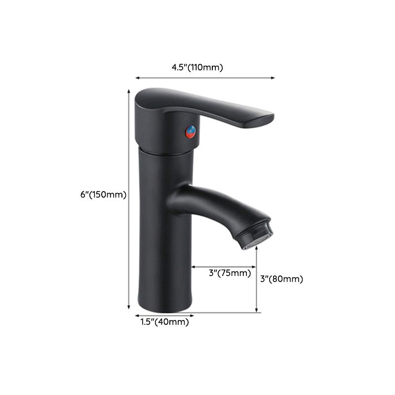 Contemporary Faucet Brass Black Bathroom Lever Handle Single Hole Sink Faucet