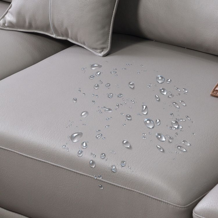 Industrial Living Room Settee Faux Leather Square Arm Cushions sofa