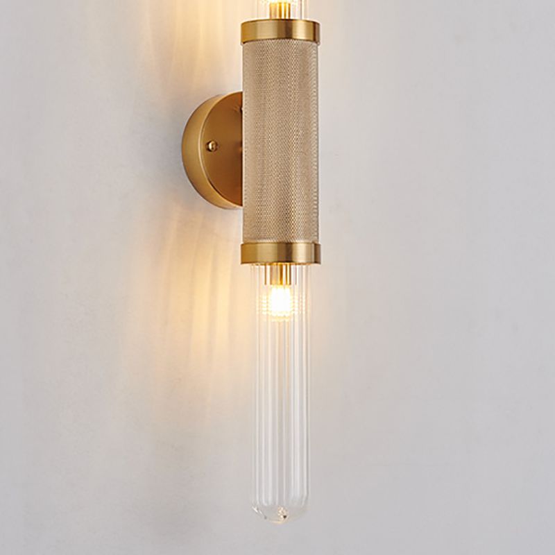 Geometric Shape Metal Vanity Lamp Modern Style 2 Lights Vanity Light Fixture in Gold