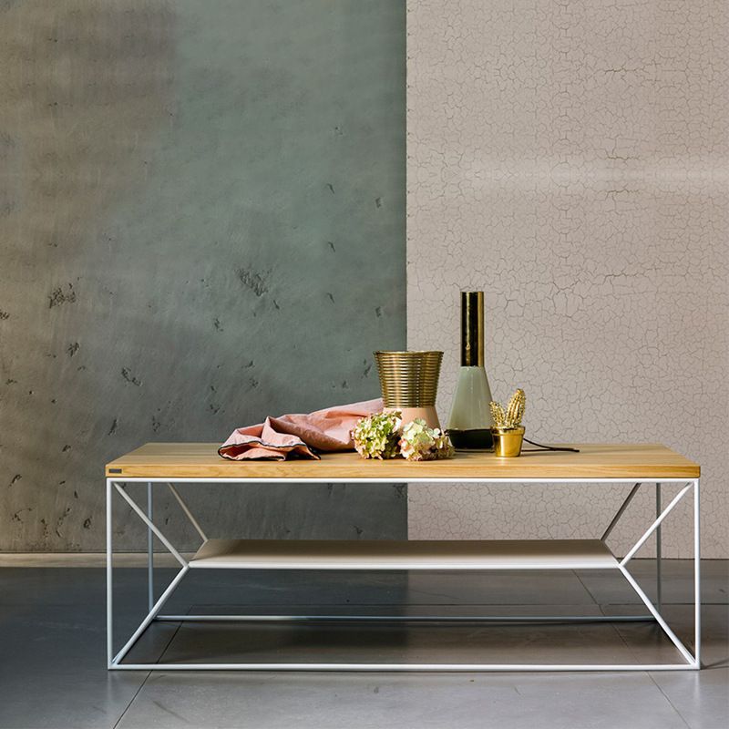 15.75"W TV Stand Industrial Style Open Storage TV Console with 2-shelf