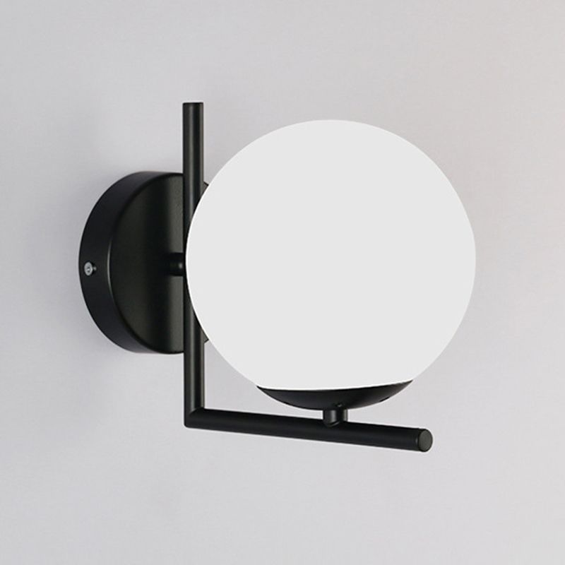 1 licht wit glazen wand gemonteerd verlichtingsbeveiliging moderne orb wandlichtwagentjes voor slaapkamer