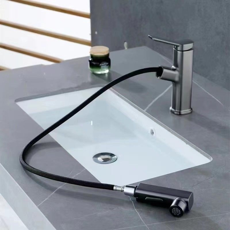 Modern Sink Faucet Pure Color Low Arc Metal Bathroom Sink Faucet