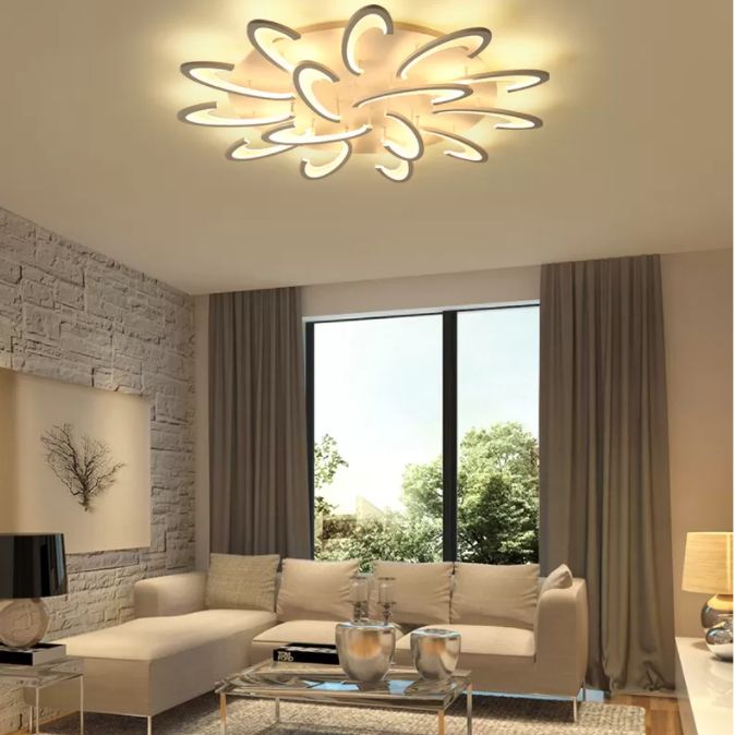 Luminaire encastré ombré en acrylique, style minimaliste, éclairage encastré à LED en blanc