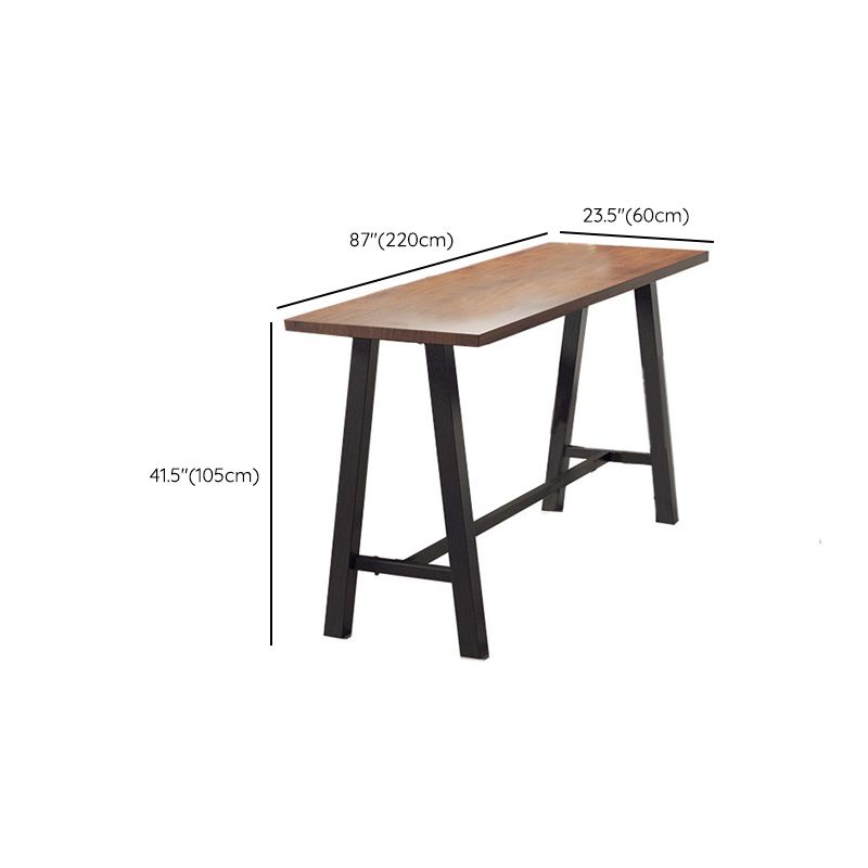 Modern Bar-height Table with Black Legs and Metal Base Bar Table