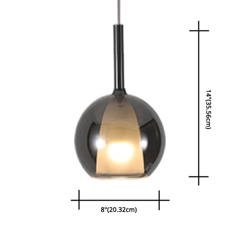 Electroplate Pulido de vidrio colgante Forma de la bola de la bola moderna lámpara colgante de 1 linda para el dormitorio del comedor