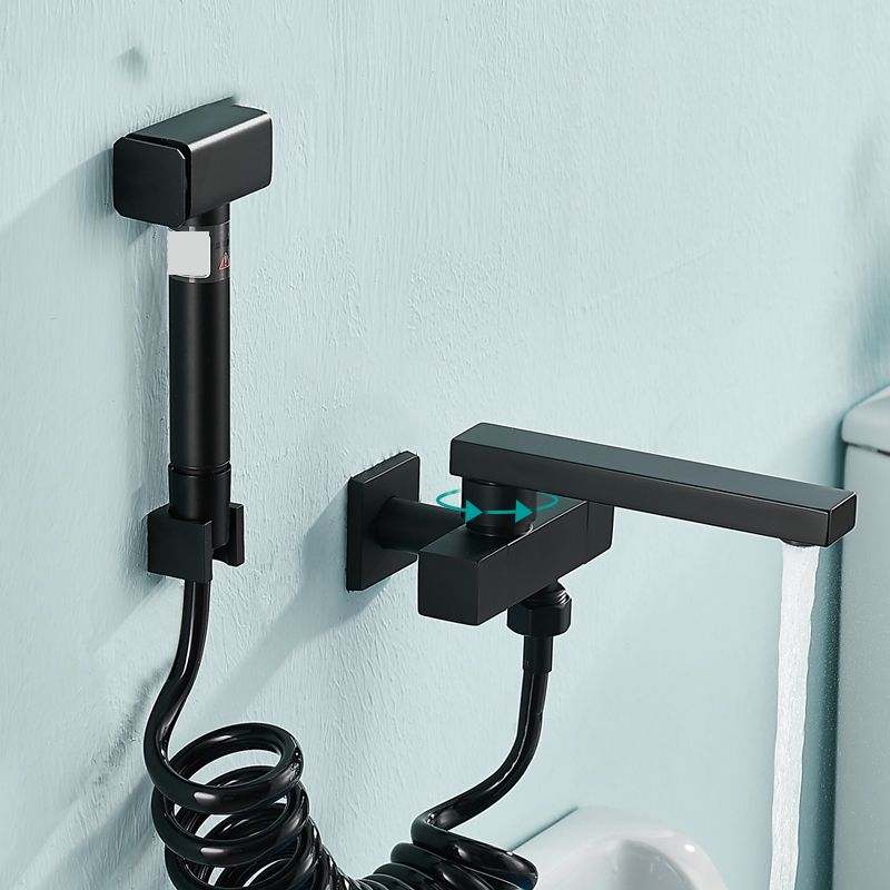 Modern Tub Filler Wall Mount Handshower Swivel Copper Tub Filler with Single Lever Handle