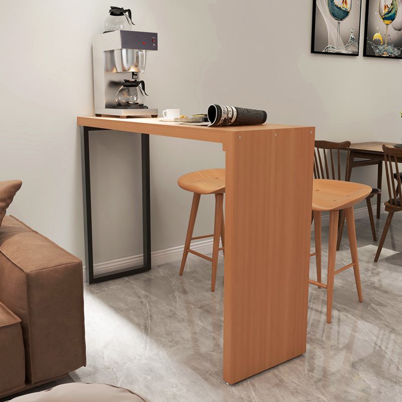 Rectangle Bar Pub Table Set 1/3 Pcs Solid Wood Bar Table and Backless Stools