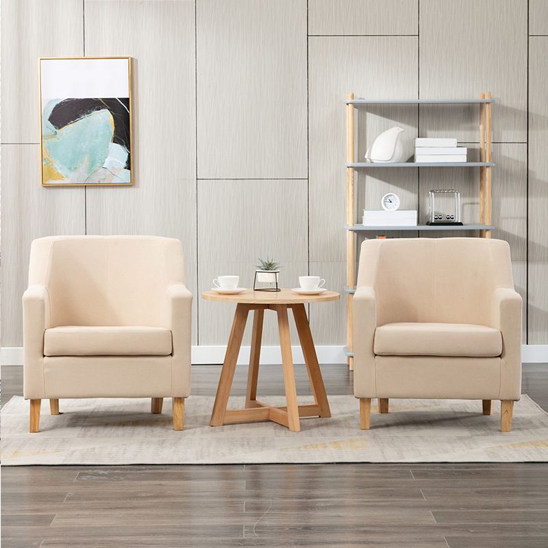 27.55" W Velvet Arm Chair Basic 4 Legs Accent Chair with Tight Back and Square Arms