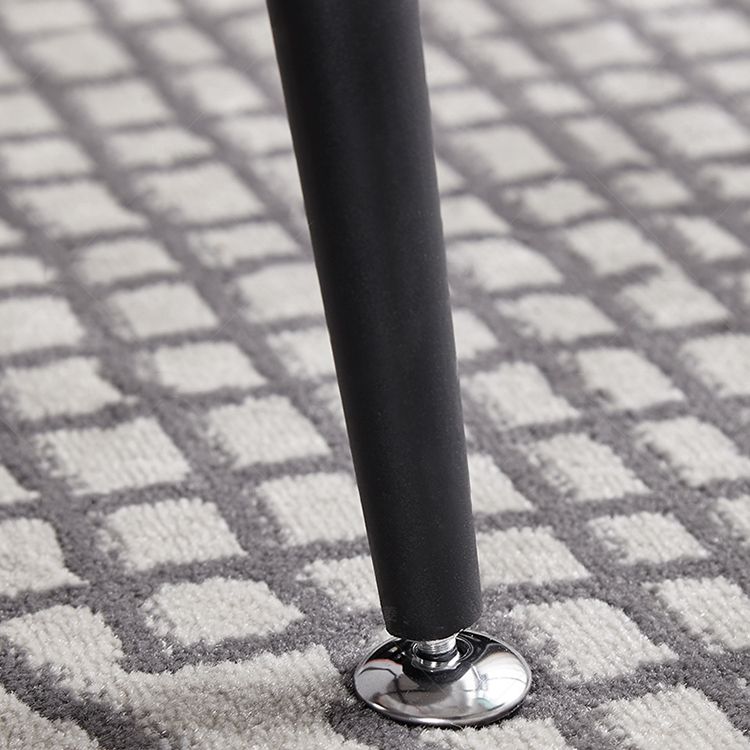 Tavolo da pranzo rotondo contemporaneo in metallo da 31,5 pollici tavolo in legno con gambe nere