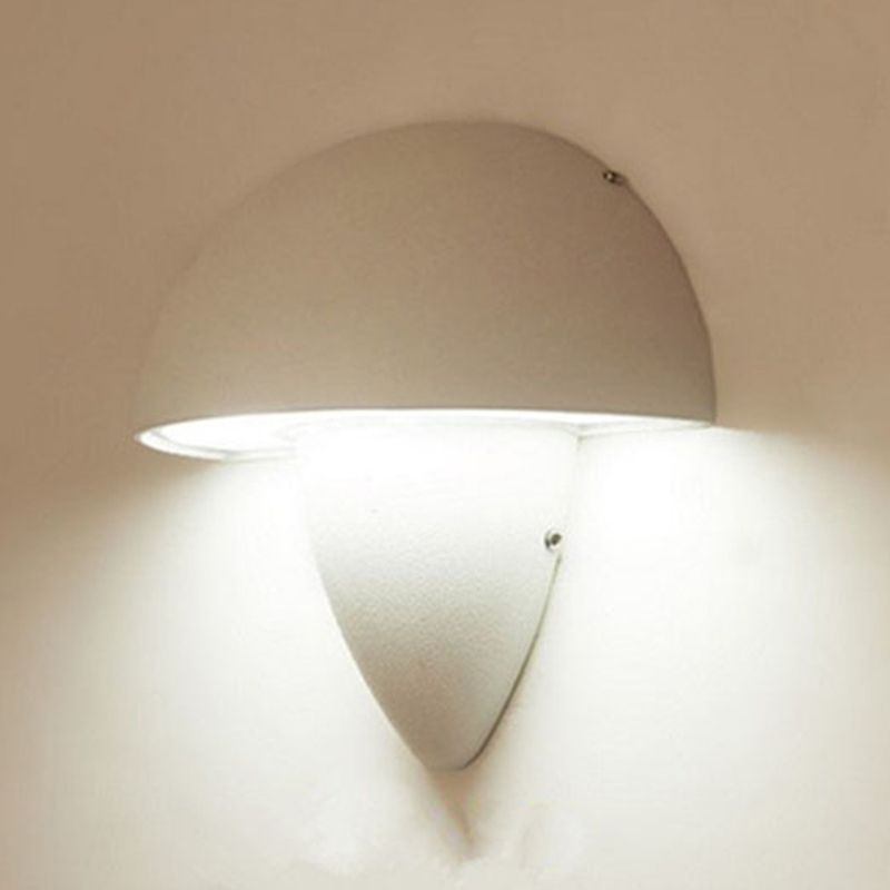 1 - Light Modern Wall Light Interior LED Mushroom Metal Wall Mount in Black / White