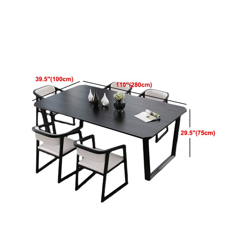 Simplicity Style Dining Table Solid Wood Black Dinette Table for Home and Kitchen