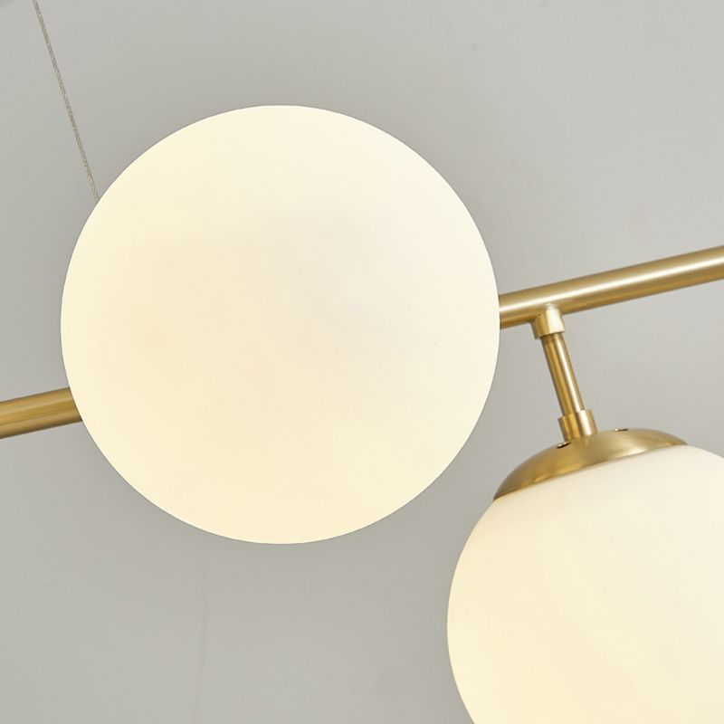 Modern Style Ball Shape Island Pendants Glass Pendant Lights in Gold for Dining Room