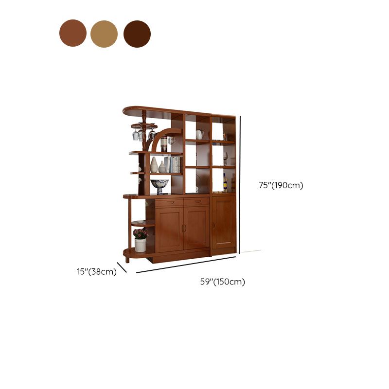 Contemporary 2-drawer Solid Wood 74.8" Tall Accent Cabinet with Doors