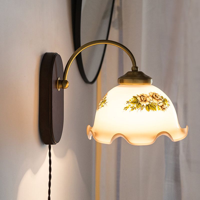 Lámparas de doma de estilo moderno lámparas de madera 1 iluminación de pared ligera montada en la pared