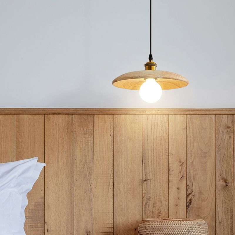 Pfanne hängende Leuchte moderne 1-Licht-Suspension Anhänger Licht mit Holz