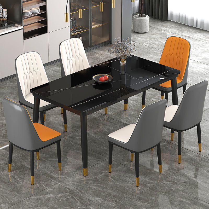 Modern White Marble Counter Table Rectangle Dining Table for Kitchen