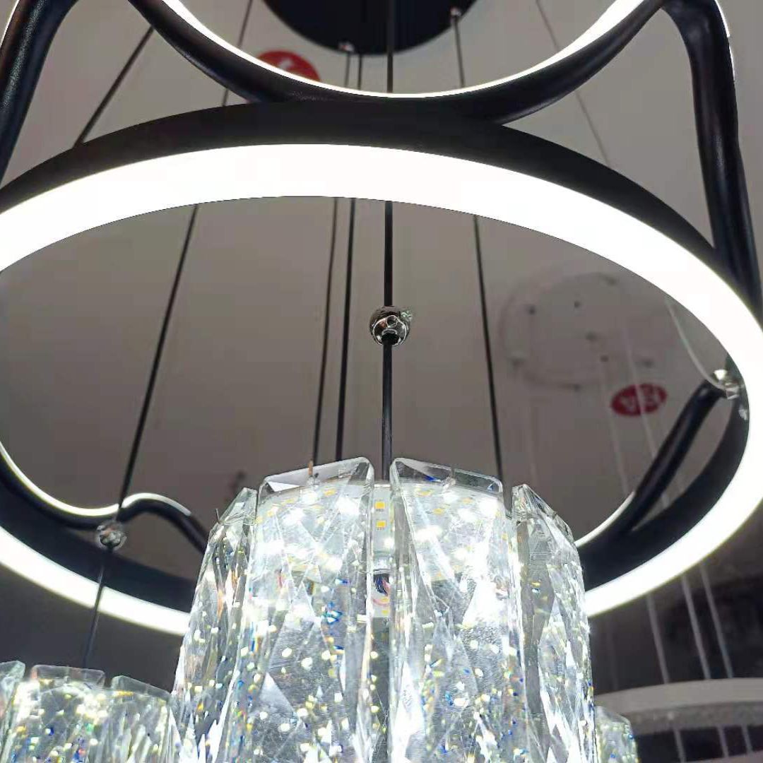 Ultra-moderner Einfachheit Ring Hanging Deckenleuchte Kristall Suspension Anhänger Licht für das Restaurant