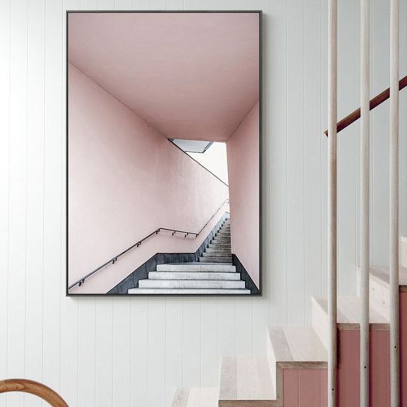 Strukturierte Leinwand-Wanddekoration, Vintage-Stil, Treppenhaus-Gemälde, verschiedene Größenoptionen