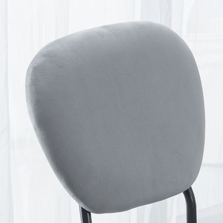 Sillas de comedor sin brazos con respaldo abierto, sillas laterales tapizadas con patas de metal