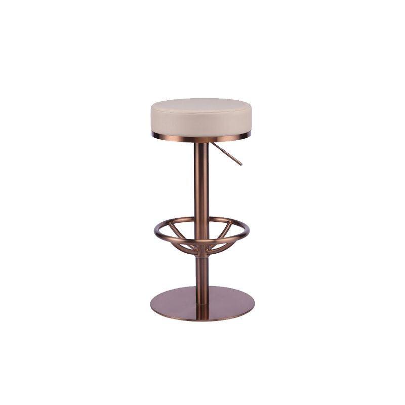 Industrial Leather Bar Stool Adjustable Backless Counter Stool for Bristol