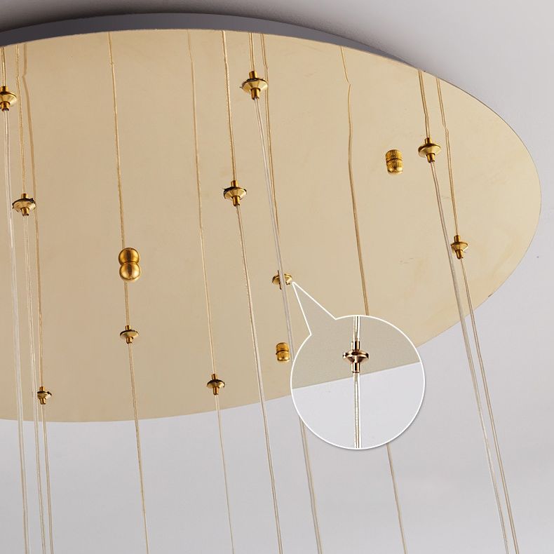 15 Head Modern Nordic Style Pendant Clear Crystal Hanging Ceiling Light for Spiral Stair