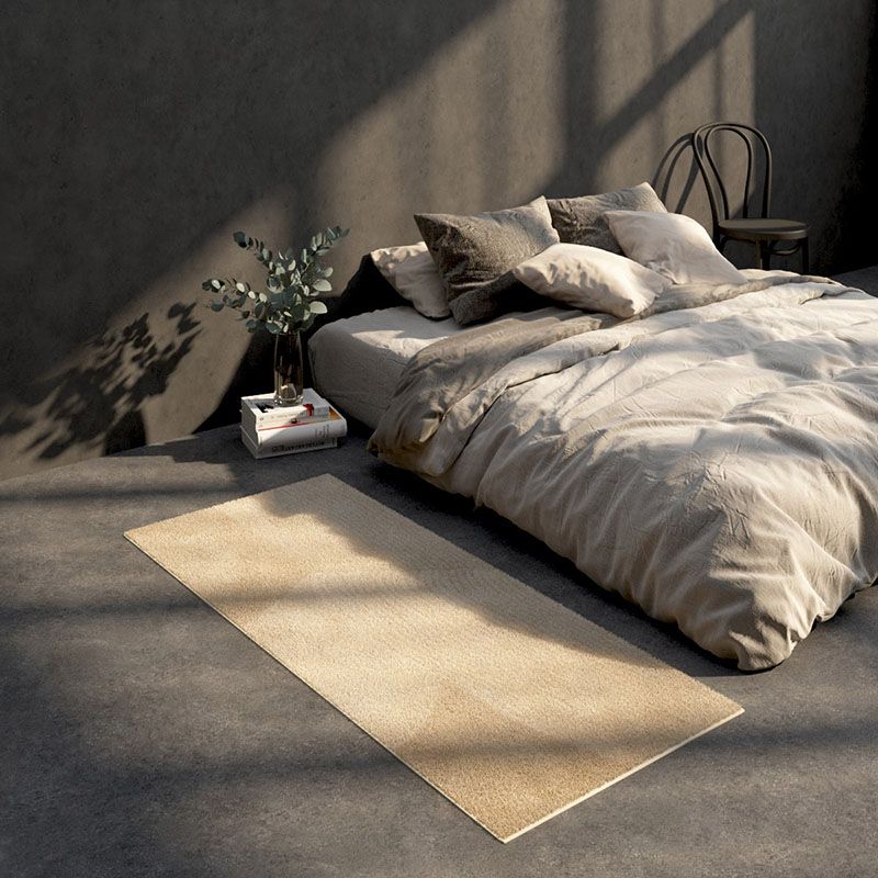 Beige Modern Carpet Polyester Color Block Carpet Washable Carpet for Living Room