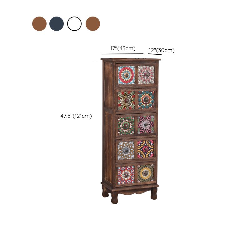 Coastal Storage Chest Solid Wood Dresser with 3/4/5/6 Drawers , 11.7 Inch Width