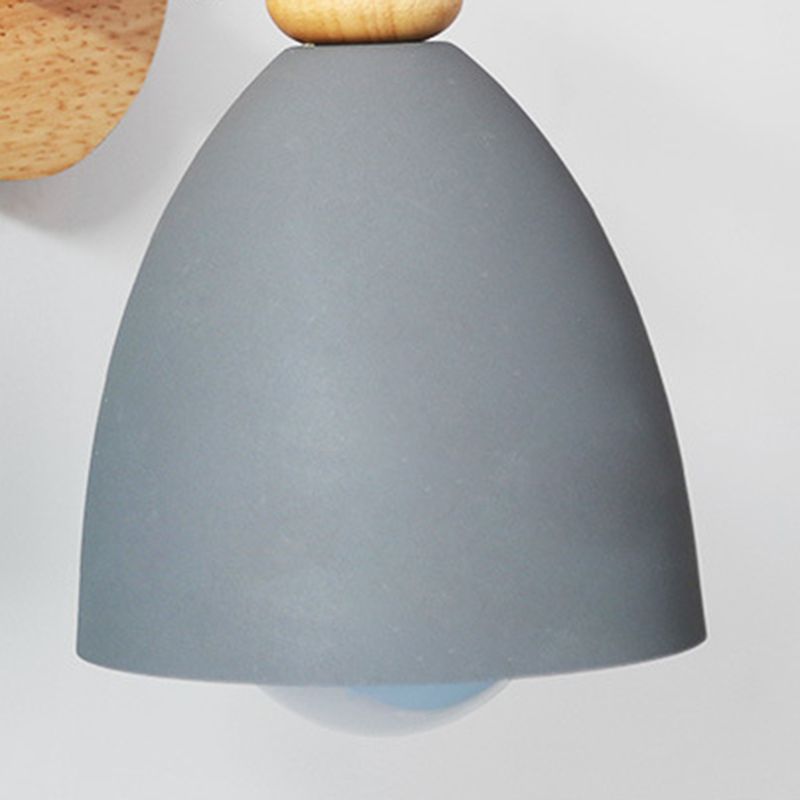 Nordic Macaroon Style Wall Lamp Angle Adjustable Simplicity Hallway Lighting Fixture with Solid Wood Base