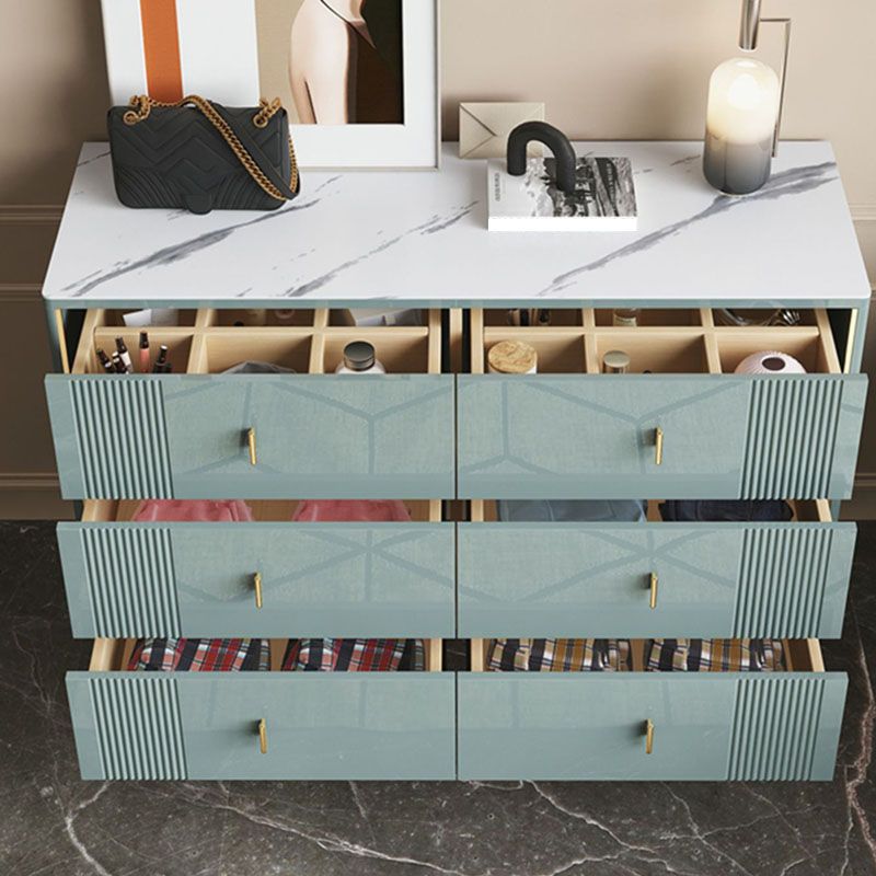 Engineered Wood Glam Horizontal Storage Chest Bedroom Chest with Drawers