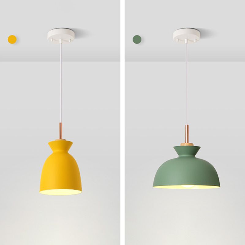 Macron Hanging Light Bowl Shape Single Light Metal Modern Pendant Light for Dinning Room