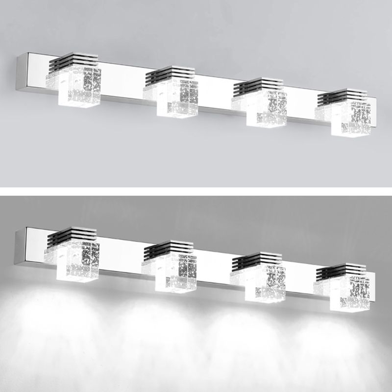 Modern Minimalist Style Cubic Vanity Wall Light Fixtures Crystal Vanity Mirror Lights for Bathroom