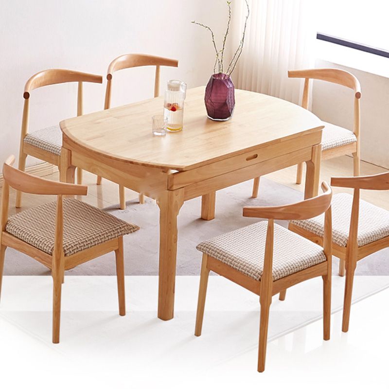 Contemporary Side Chair Wood Open Back Dining Room Chair for Home