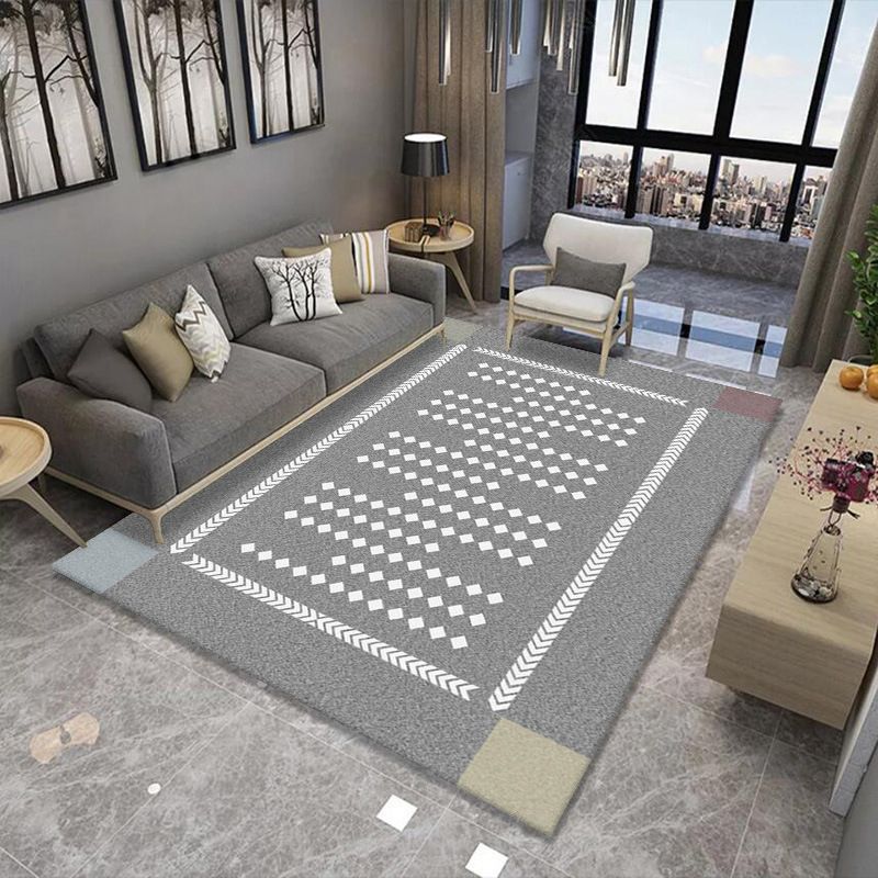 Light Brown Graphic Carpet Polyester Simple Carpet Washable Carpet for Living Room