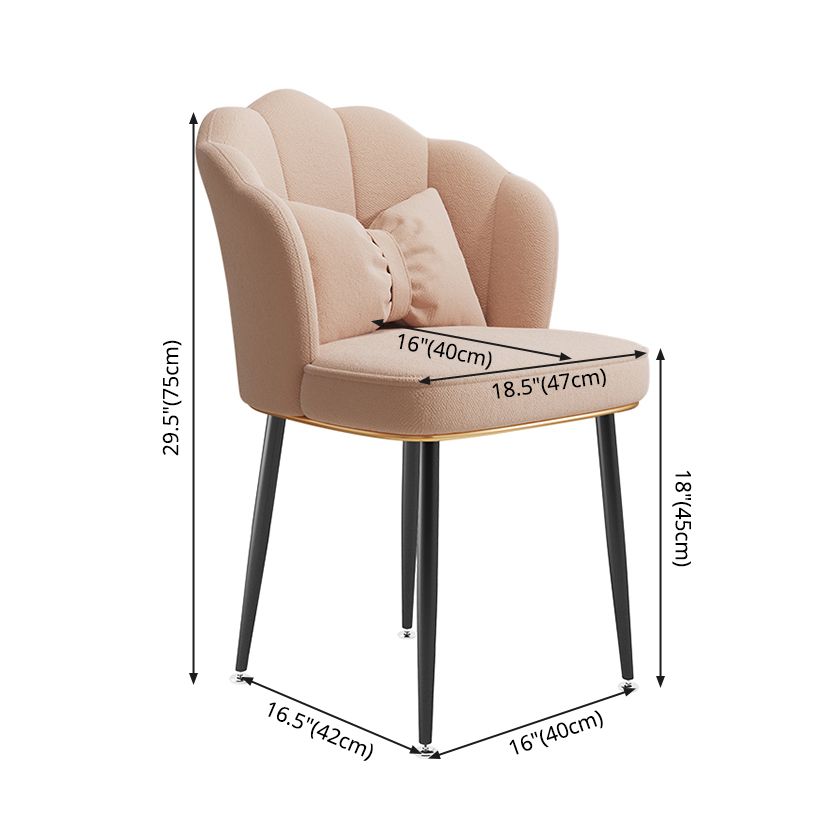 Glam Dining Room Chair 16.5'' Wide Solid Back Chair with 4 Metal Legs for Home Use