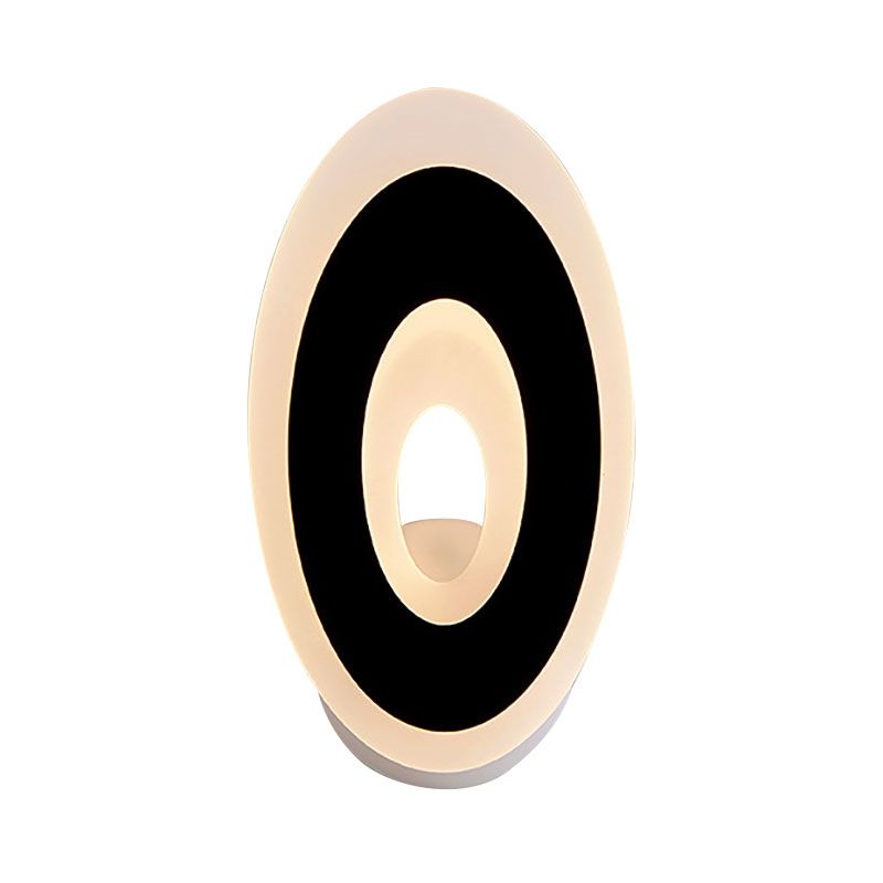 Illuminazione con applique a parete disco moderno a LED acrilico Light Sconce Black/White Sconce in luce calda/bianca