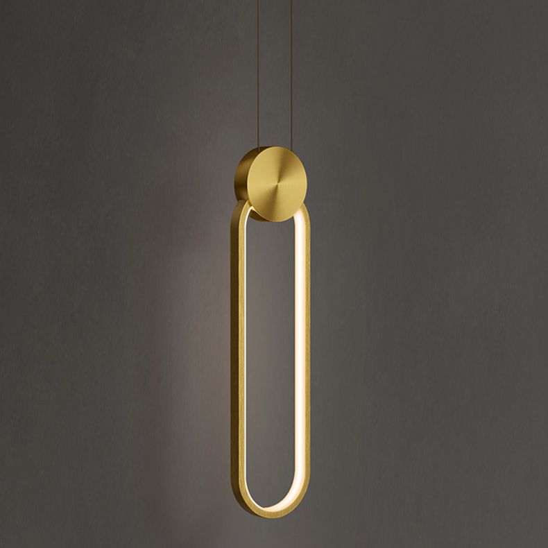 Geometric Metal Suspended Lighting Fixture 1 Light Pendant Lighting Fixture in Gold